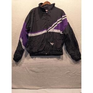 Vintage Pony Full Zip Windbreaker Large Purple And Black